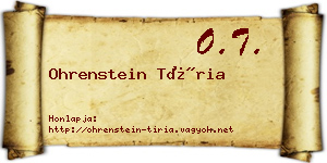 Ohrenstein Tíria névjegykártya